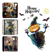 Halloween 3D Window Clings Waterproof, Removable Pumpkin Horror PVC Stickers Wall Decal for Home Party Decoration