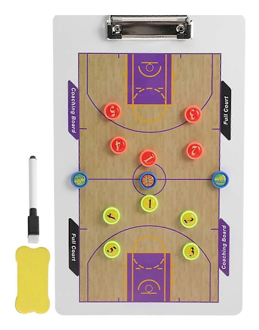 1 Set Basketboll Tränartavla Magnetisk Whiteboard 2-sidig Basketboll Clipboard