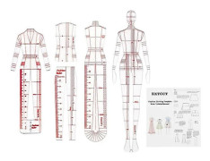 4 st/set Premium Modeillustration Linjaler Plast Sömnad Patchwork Linjal Skiss Linjal Humanoida Mönster Design 87H[YJD]