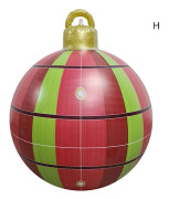 Utomhus jul PVC uppblåsbar dekorerad boll med uppblåsningspump 60 cm i diameter trädgårdsgård gräsmatta festivaldekor H