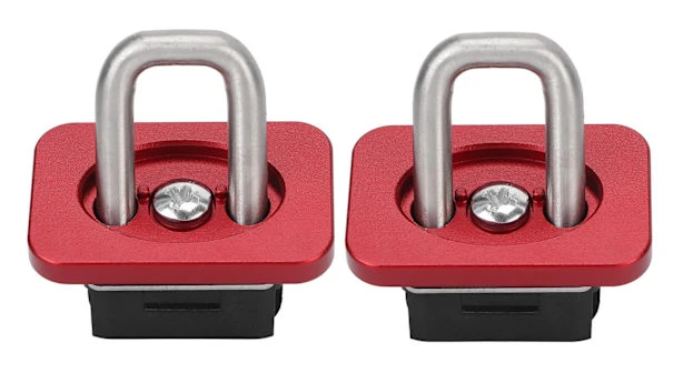 2-pack rostfria surrningsankare, ersättning för lastbilsflakets sidoväggsankare för Chevy Silverado Colorado Röd