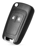 2 knappar fjärrkontroll bilnyckelfodral ersättningsbricka kompatibel med Vauxhall Opel Astra Insignia Vectra Zafira Meriva Mokka nyckelskal (med blad)