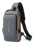 Usb-laddning Sport Sling Bag Male Anti-stöld Bröstväska Med Lösenordslås