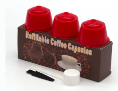 Kaffefilter återanvändbar kapsel för Nescafe Dolce Gusto-bryggare, 3-pack (röd)