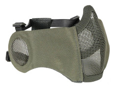 Vikbar taktisk halvmask i mesh med öronskydd (grå)
