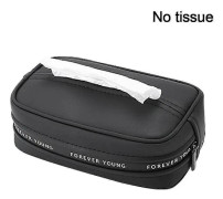 Solskydd För Armstöd Bil Tissue Box Universal Auto Dispenser Dragkedja PU Läder