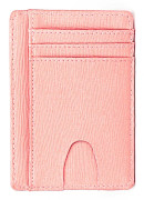 Minimalistisk Slim Korthållare för Män, Mikrofiberläder, Plånbok med Ultratunn Mini RFID ID-Korthållare för Män och Kvinnor Crisscross Pink