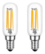 E14 Köksfläktslampa Kallvit 6000K, 400LM, 230V, T25 LED 4W, Liten Skruv Fläktlampa, 2-Pack [DB]