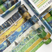 Washi Tape Set, 8 rullar (3m), söt dekorativ tejp för scrapbooking, Bullet Journal, Prospectbook, presentinslagning, DIY-dekoration och hantverksmaterial (art-01)