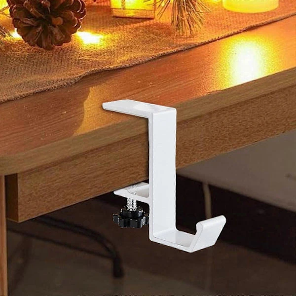 1 st Julstrumphållare Metall Halkfria Krokar för Öppen Spis, kompatibel med Julfest & Julkrubba Dekorationer Vit White 8.7*2*11cm