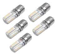 5X E17 Sockel 5W 64 LED Lamp Lampa 3014 SMD Ljus Varmvit AC 110V-220V