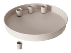 Magnetisk Ljusfat för Spetsiga Ljus 23 Cm Rund Metall Ljusstake med 4 Magnetiska Hållare Dekorativt Fat Festligt Advent Ljusställ (FMY) Yellow