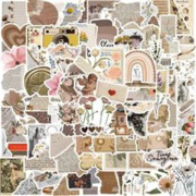 120 st Scrapbooking Stickers, Dekorativa Estetiska Bokdekaler, Vintage Stickers, Självhäftande Dekaler för DIY Journal Scrapbooking Album DIY Craft Nej