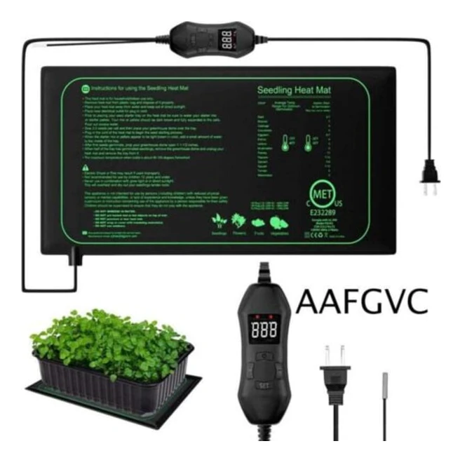 Värmematta, Värmematta för plantor med termostat och NTC-prob, IPX4 vattentät, 50 Watt, Idealisk för inomhusplantering, hembryggning och DIY-jäsning
