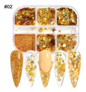 3 st Nail Glitter Magic Mirror Aurora Iridescent Puder Pärlpuder 6