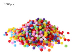 1000 st mjuka runda fluffiga hantverks pompoms bollar blandade färger pompoms 12mm Diy hantverk