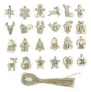 Jul Adventskalender Påsar Utsmyckningar 1-24 Träetiketter Ingen Påse Nude 1 Set