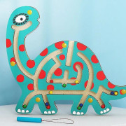 Kid Montessori Tidig Lärande Utbildningsleksaker Trä Magnetisk Djur Maze Pussel Gåpärlor Labyrinth Barnleksaker