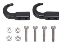 2 Set Metall Släpvagnskrok Zinklegering Dragkrok för SCX10 1/10 RC Klätterbil Svart