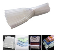 50 st Förpackningspåsar Klar Påse Dragkedja Plastpåse Polyetenpåsar Återförslutningsbar Slider Förslutning Förvaringspåse Fodral för T-shirts Kläder Sminkorganisatör