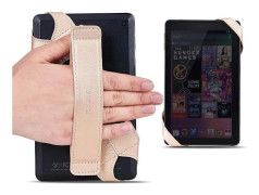 Tabletstativ för iPad Kindle 6 7 tum Joylink 360 graders roterande allmänt läderremhållare fäste elastisk rem~03796