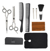 Professionell Hårklippningssax Kit med Uttunningssax och Vattentät Återanvändbar Barber Cape