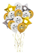 Säsongs- och högtidsdekorationer Examensfest Svart/vit Guld Konfettiballonger, 30 cm Examensfest Tema Latexballonger För Examensfestdekoration