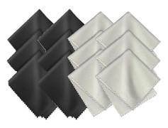 Set med 40 (svart + grå) mikrofiberdukar för rengöring av glasögon, mikrofiberdukar för glasögon, glasögondukar, mikrofiberdukar för glasögon, smycken