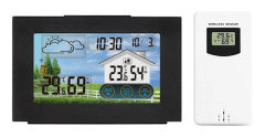 Trådlös Digital Inomhus Utomhus Väderstation Termometer Hygrometer med Väckarklocka Barometer Temperatur Luftfuktighetsmätare med Utomhussensor, Co