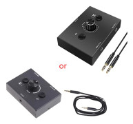 3,5 mm Hörlursväxlare Switch Plug and Play 1 in 2 ut / 2 in 1 ut Ljudförstärkare för PC Telefon Laptop Hörlurar