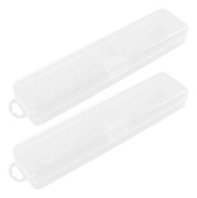 Bärbar sminkborstförvaringslåda för kvinnor, ögonbrynspennor, organiseringsverktyg med lock i rektangulär transparent design 10 st (Fww) Transparent 21.00X4.50X3.00CM