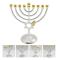 Traditionell Klassisk Chanukka-Menorah 9-Ljus Metallhantverk Lämplig för Nyårshelg Heminredning