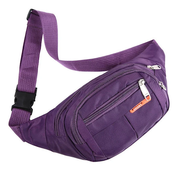 Män kvinnor Fanny Pack Midjeväska Telefon Kontanter s Bergsbestigning Sport Crossbody Chest Travel Phone Plånbok - on stock Double Purple