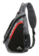 Friluftsliv Cross Body Bag Sport Klättring Väska Polyester Dragkedja Axelväska Black