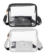2-pack Transparenta Crossbody-väskor, Vattentät Sling Bag för Arbete, Sport & Konserter