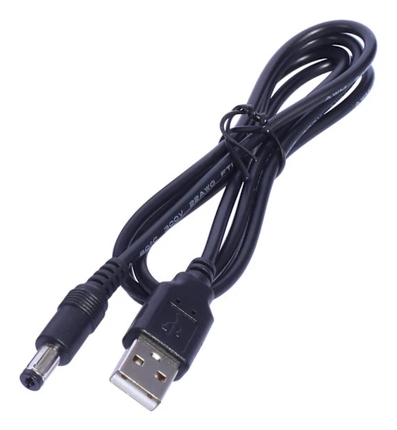 Kvalitets USB till DC5,5 x 2,1 mm power Laddningskabel för elektroniskt tangentbord, LED-ljusremsa, 5V spänningsenhet