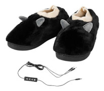 Elektriska USB-värmetofflor Justerbar Temperatur Fotvärmare Vintervärme 44 45 Black