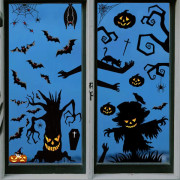 2 ark Halloween fönsterdekaler, Halloween fönsterdekaler, Halloween fönsterdekoration, Halloween väggdekaler för Halloween festdekoration