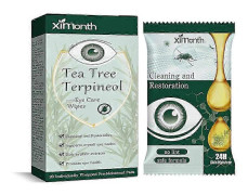 Eyelid Cleansing Wipes Eye Mite Removal Wipes Tea Tree Oil Moisturizing for Dry Eyes Cleansing Wipes Itchy Eyes (1 Box)