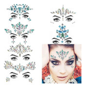 Tatuering klistermärke set Halloween Luminous Facial Gem Tattoo klistermärke, Cosplay 9