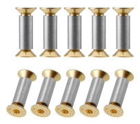 10-pack Knivhandtag Skruvar Nitar Bultar Fästelement, Guld Hex Platt Huvud Skruvar, Knivmakare Skruvar_Specialgåva