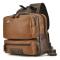 Sling Bag för män Crossbody Ryggsäck Axelväska Vintage PU Läder Sling Ryggsäck för Cykling USB Laddare -HK908