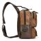 Sling Bag för män Crossbody Ryggsäck Axelväska Vintage PU Läder Sling Ryggsäck för Cykling USB Laddare -HK908