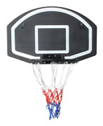 Väggmonterad basketkorg för inomhus/utomhusbruk – stor stötsäker tavla 72,4 × 45,7 cm i PE-plast (svart)
