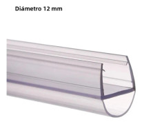D-12mm portabel tätningslist för duschdörr/fönster, transparent anti-kollisions PVC-material, vattentät.