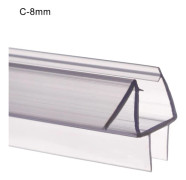 C-8mm portabel tätningslist för duschdörr/fönster, transparent anti-kollisions PVC-material, vattentät.