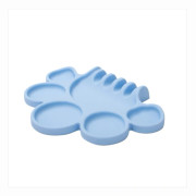 Silikon Sminkblandningspalett med Borsthållare, Nagelteknik Akvarellpalett Blue Blue
