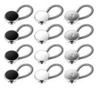 12-pack Knapphålsförlängare, Byxförlängningsknapp 10 mm Skjortkrageknapp Förlängning Fjäderlegering Krageförlängare Bekväma Osynliga