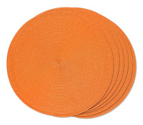 Bordsunderlägg, runda flätade set om 6 - vävda tvättbara halkfria bordsunderlägg för matbord, 38 cm orange heminredning orange 38* Orange