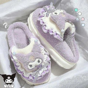 Sanrio Kuromi Hello Kitty Cinnamoroll Bomullstofflor Tecknad Söt Vinter Inomhus Hemtofflor Tjock Sula Håll Varma Bomullsskor My Melody 40-41